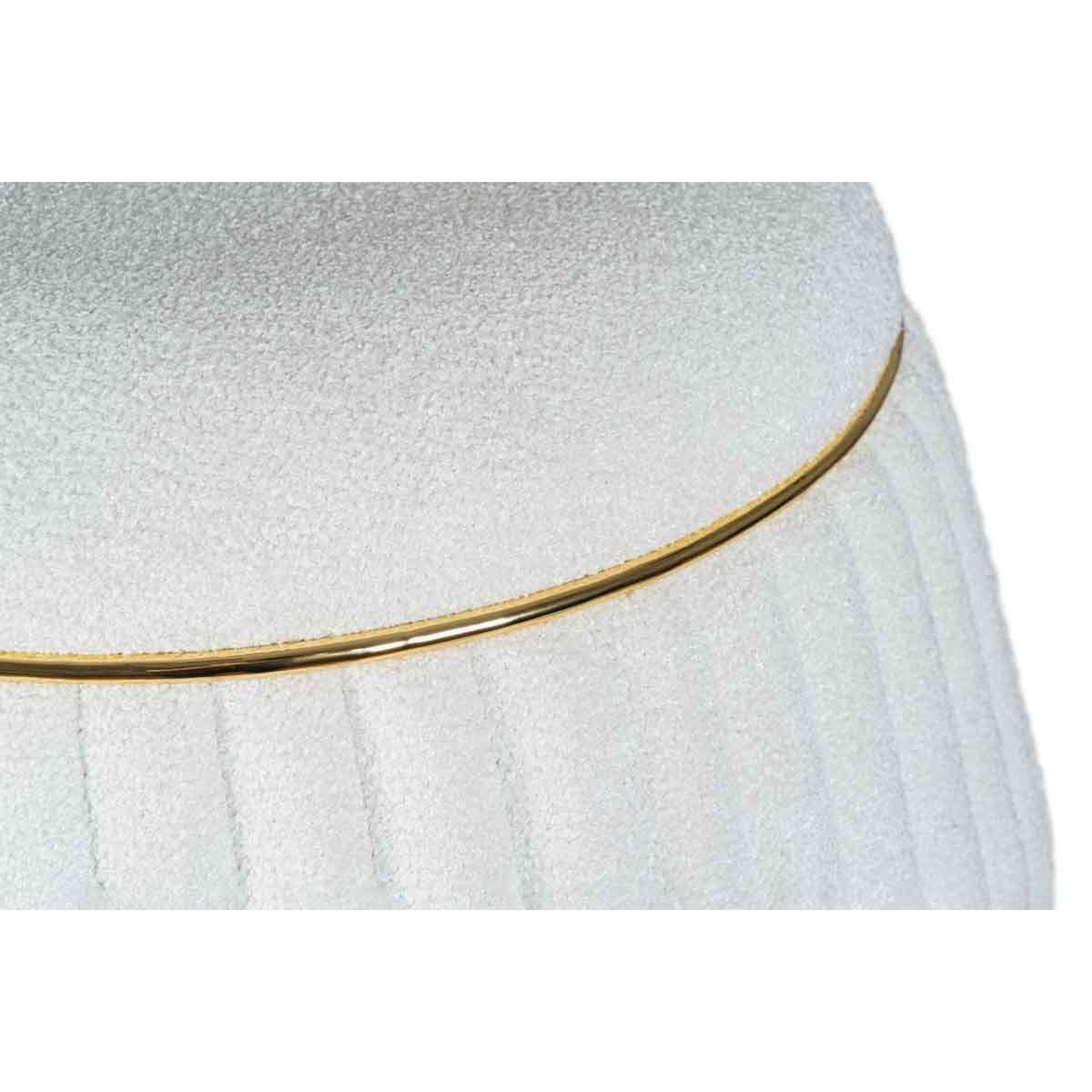 Voir la diapositive 4 : Paris Prix Pouf matelassé design  doric  53cm blanc & or
