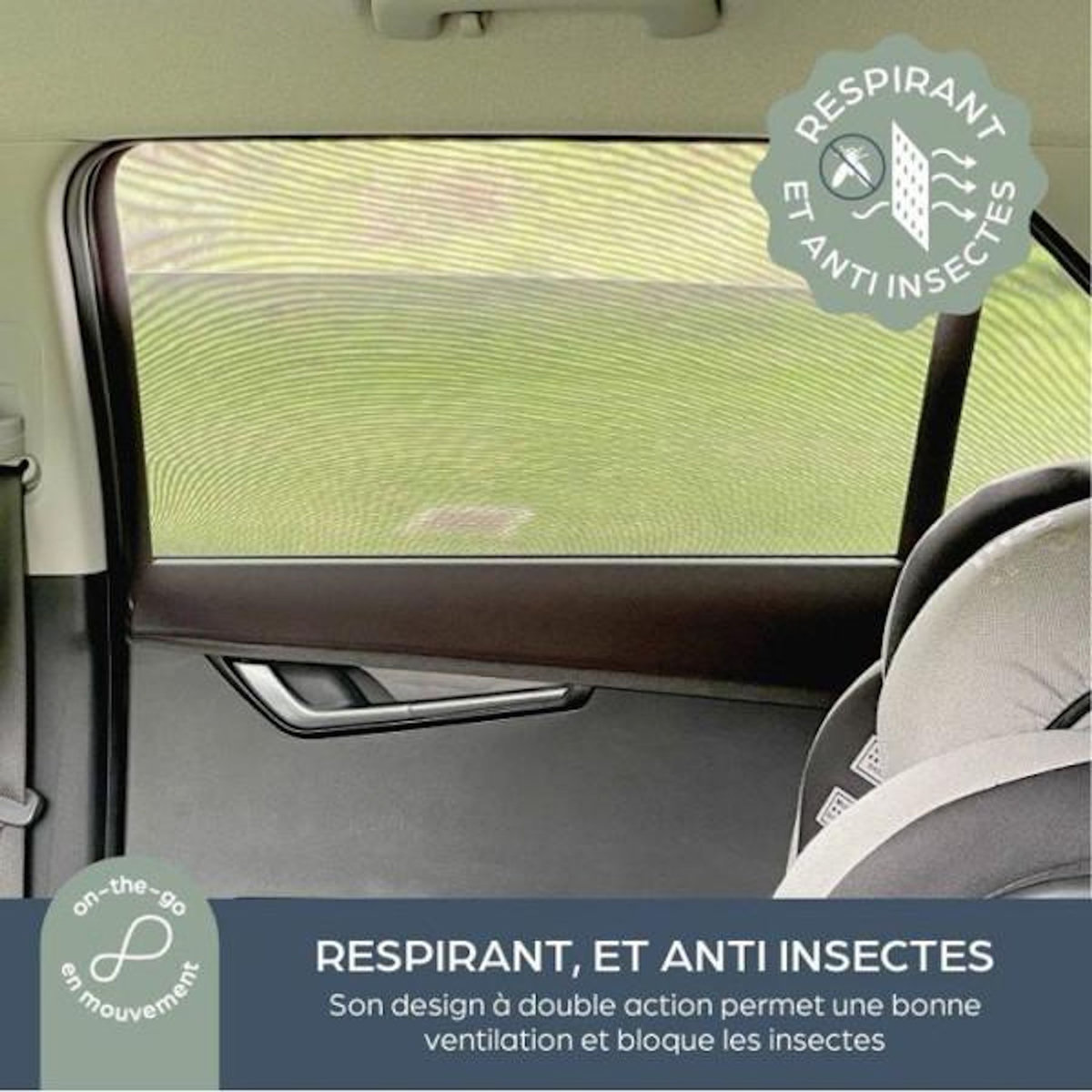 MARKET24 Pare-soleil pour bébé - DREAMBABY - 2 pieces de chaussettes de fenetre en maille - Protection contre le soleil et la chaleur