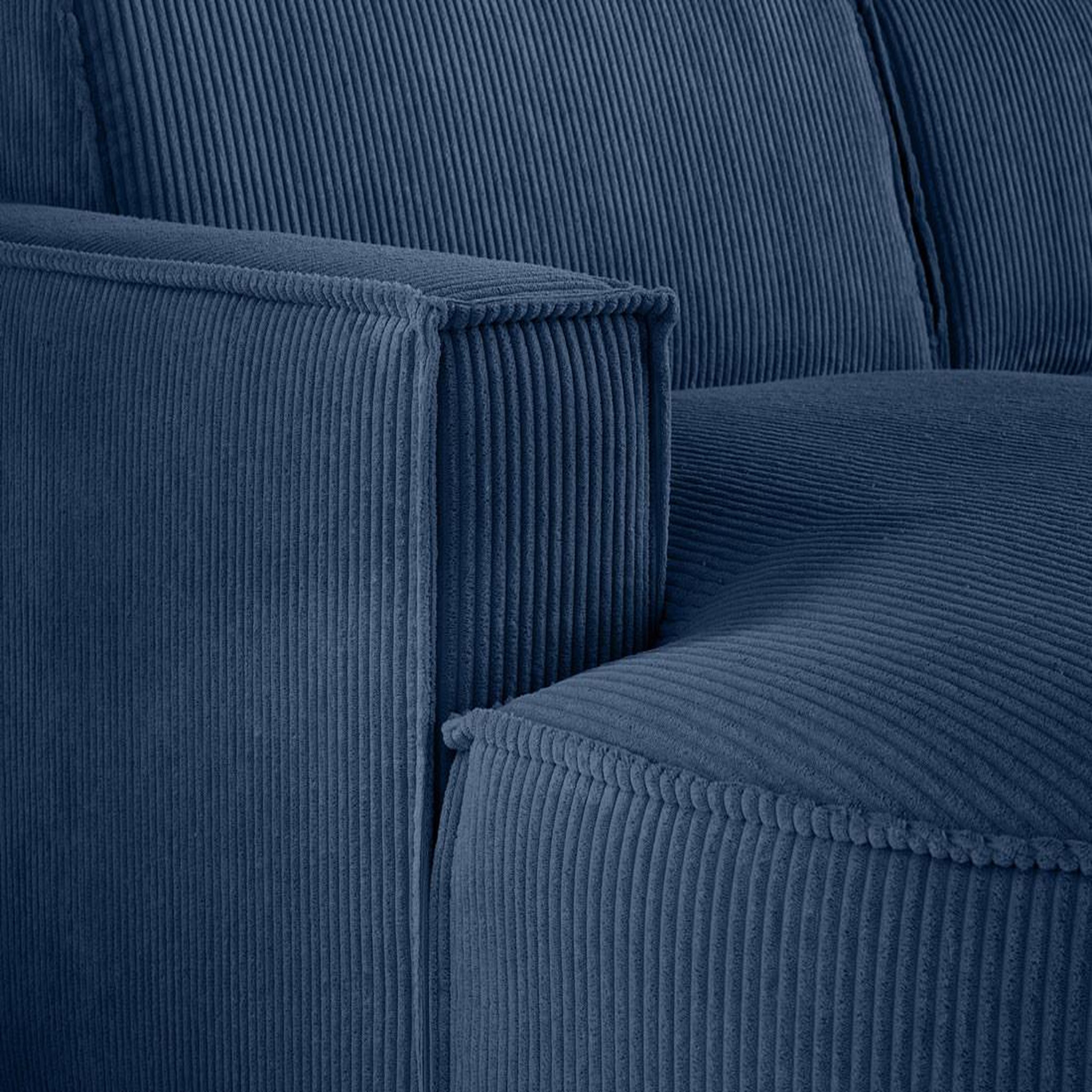 Voir la diapositive 5 : LISA DESIGN Spiaggia - canapé panoramique d'angle droit - 7 places - en velours côtelé
