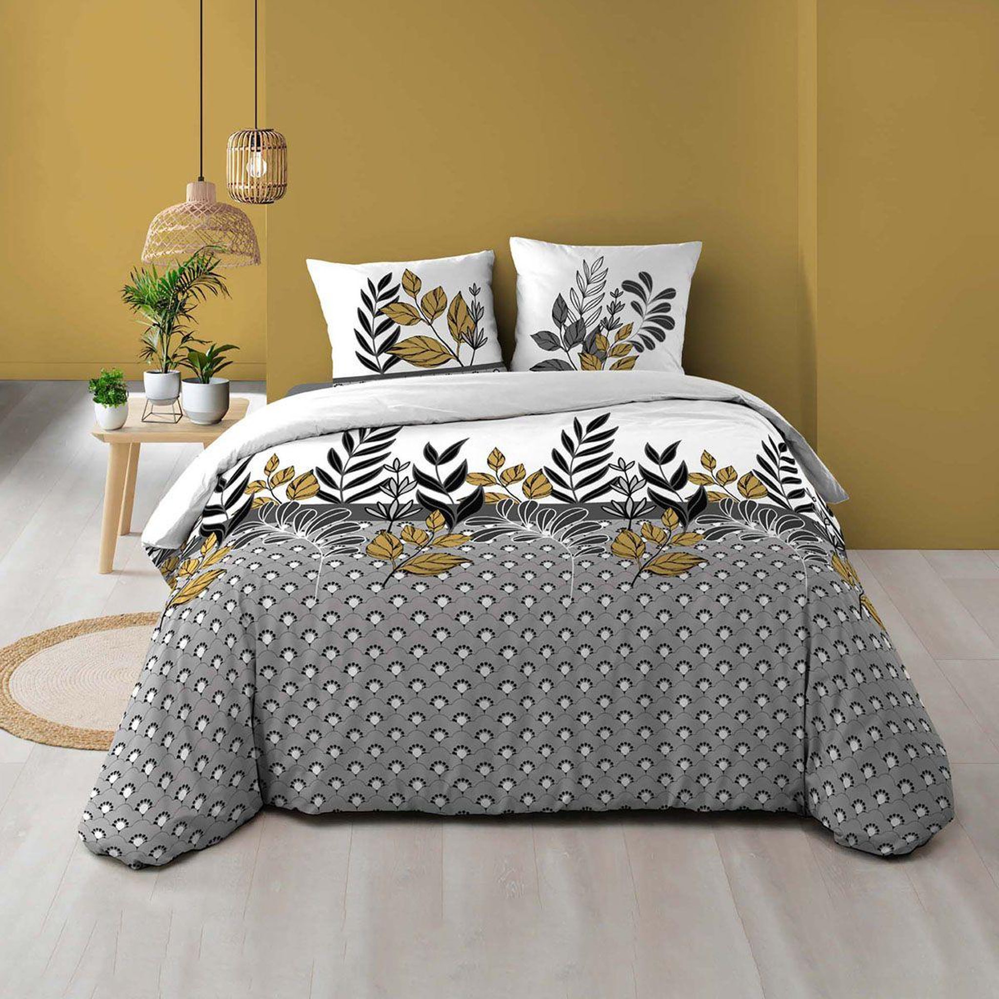 Douceur d'Intérieur Parure de lit 3 pièces  catalia  240x220cm gris