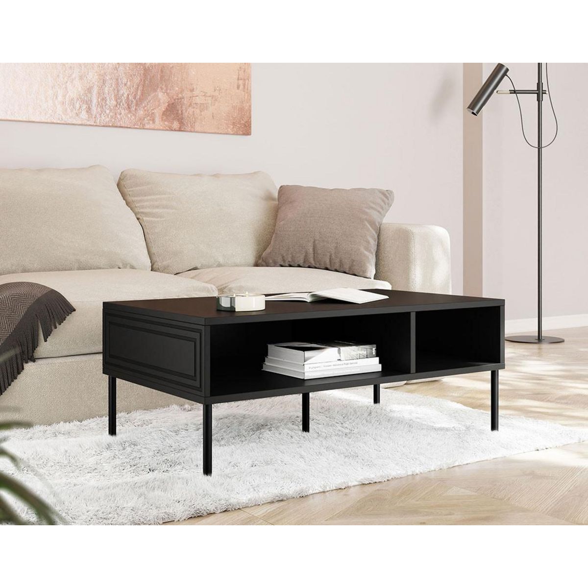 BEST MOBILIER Lavaggi - table basse - 2 niches - 110 cm