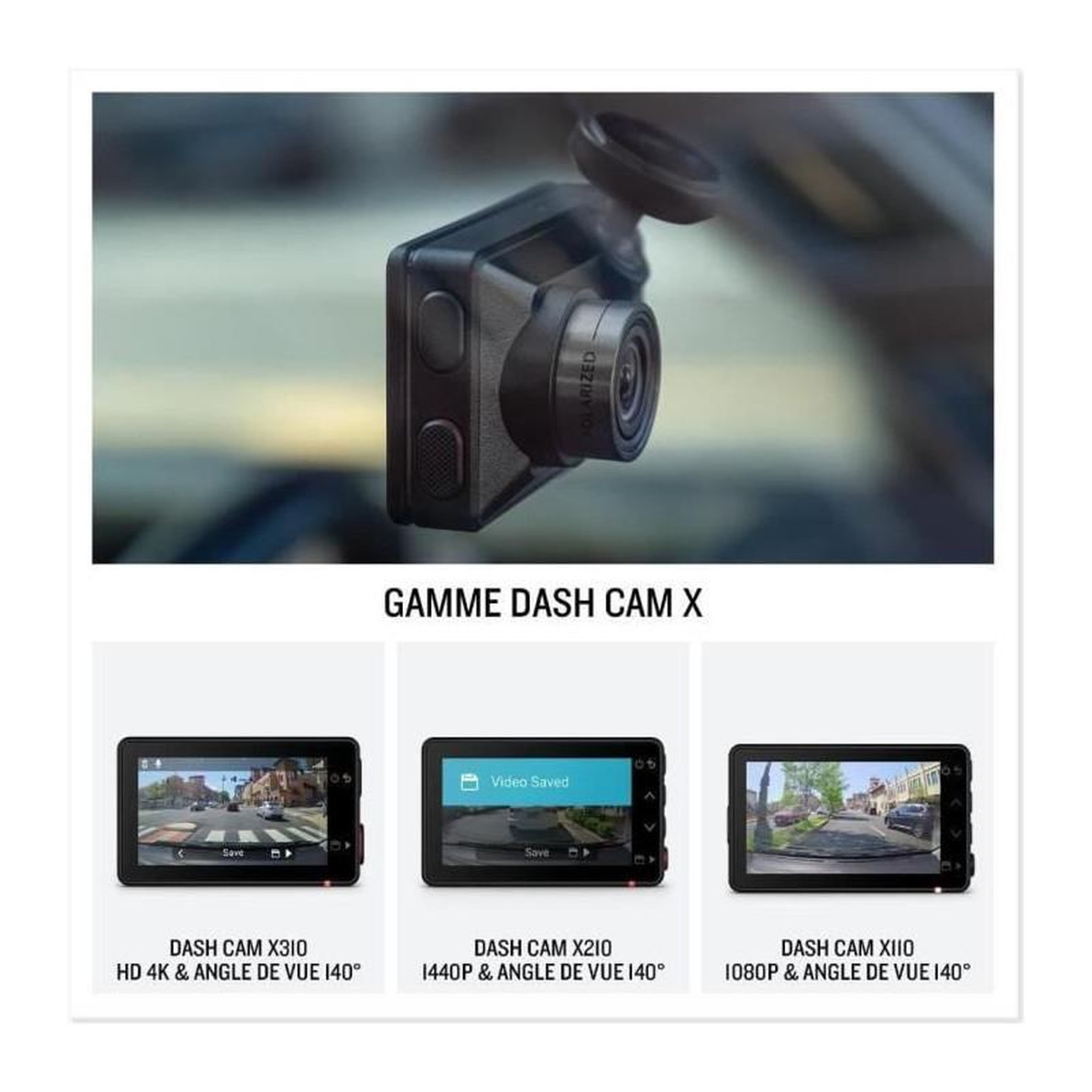 Voir la diapositive 6 : GARMIN Dash Cam - GARMIN - X310 - Compacte, commande vocale, 4K, 140°