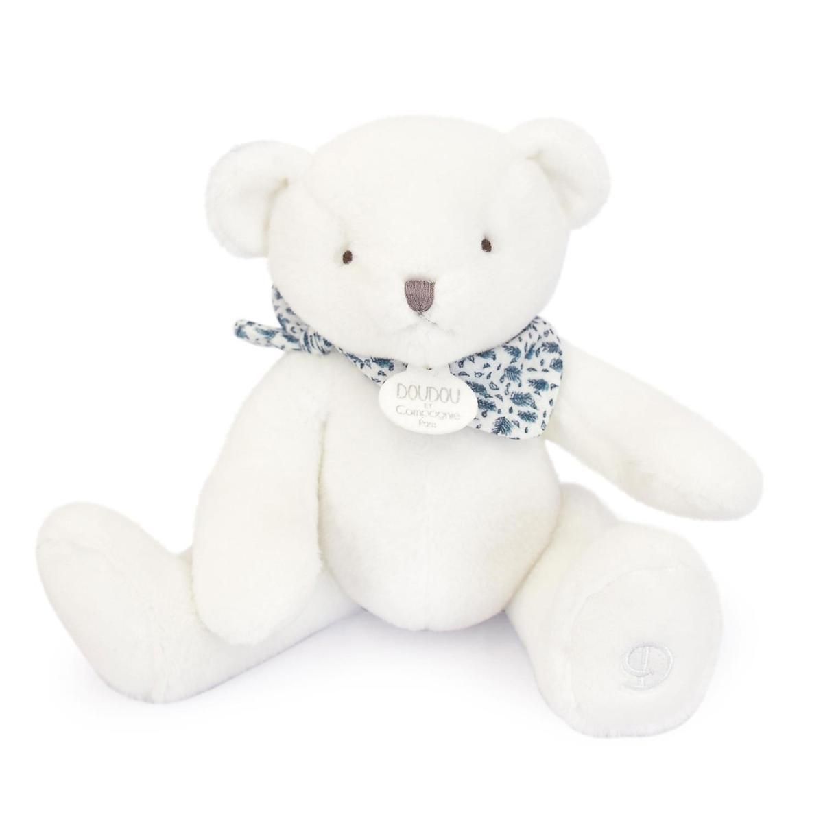 DOUDOU ET COMPAGNIE Ours en peluche blanc - 25 cm