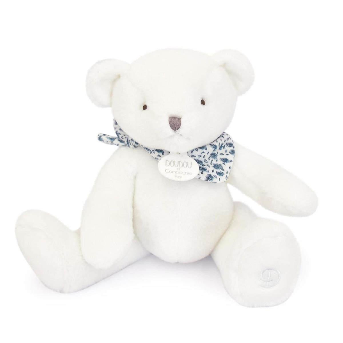 DOUDOU ET COMPAGNIE Ours en peluche blanc - 25 cm