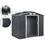 Voir la diapositive 1 : Habitat et Jardin Abri de jardin métal-  Vegas -  2.7 m² avec panneaux solaires - Gris