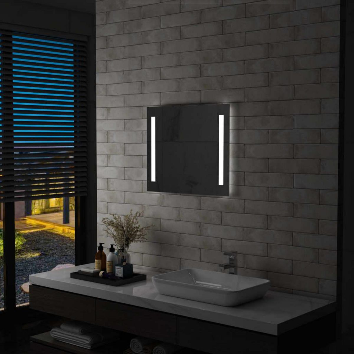 VIDAXL Miroir mural a LED pour salle de bains 60x50 cm