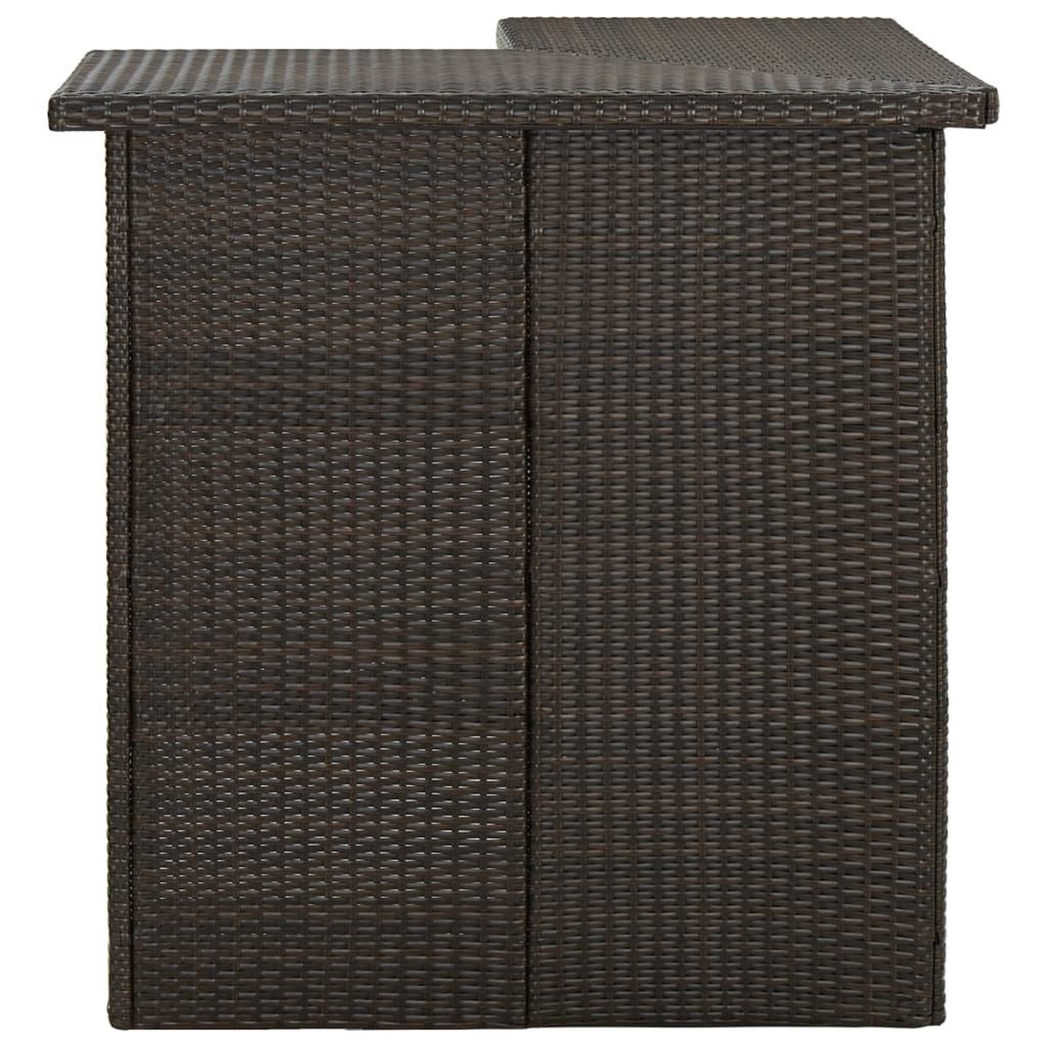 Voir la diapositive 2 : VIDAXL Table d'angle de bar Marron 100x50x105 cm Resine tressee