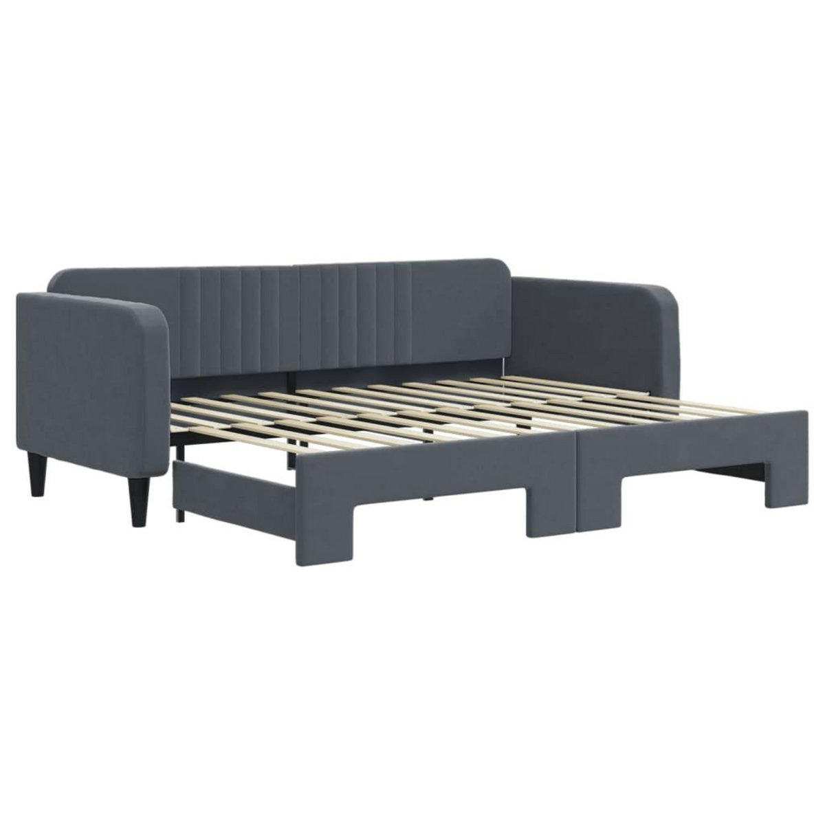 VIDAXL Lit de jour avec gigogne sans matelas gris fonce 90x200 cm