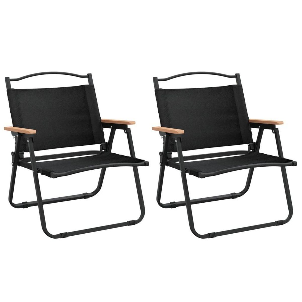 VIDAXL Chaises de camping lot de 2 Noir 54x43x59 cm Tissu Oxford