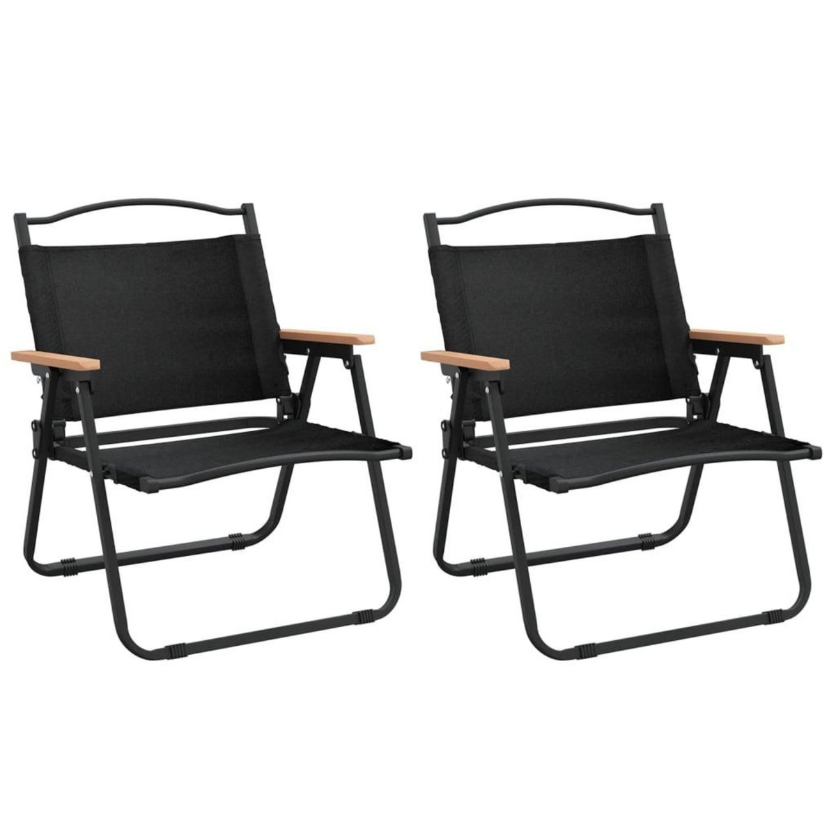 VIDAXL Chaises de camping lot de 2 Noir 54x43x59 cm Tissu Oxford