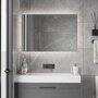 KLEANKIN Miroir salle de bain lumineux LED 42 W - dim. 90L x 3l x 60H cm - fonction anti-buée, interrupteur tactile, luminosité réglable - alu. verre