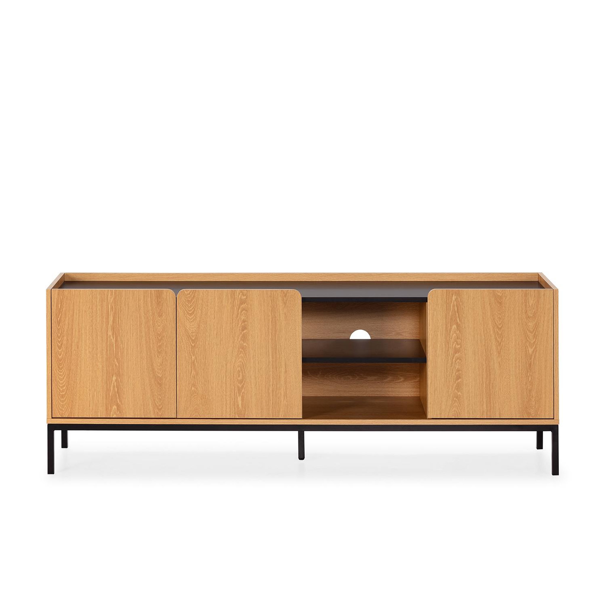 Voir la diapositive 3 : VS VENTA-STOCK Meuble Tv Curva 3 portes couleur Chêne