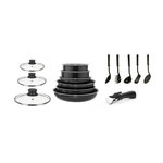 Arthur Martin ARTHUR MARTIN Batterie de cuisine amovible 15 pieces 16-20-22-24-26 cm noir
