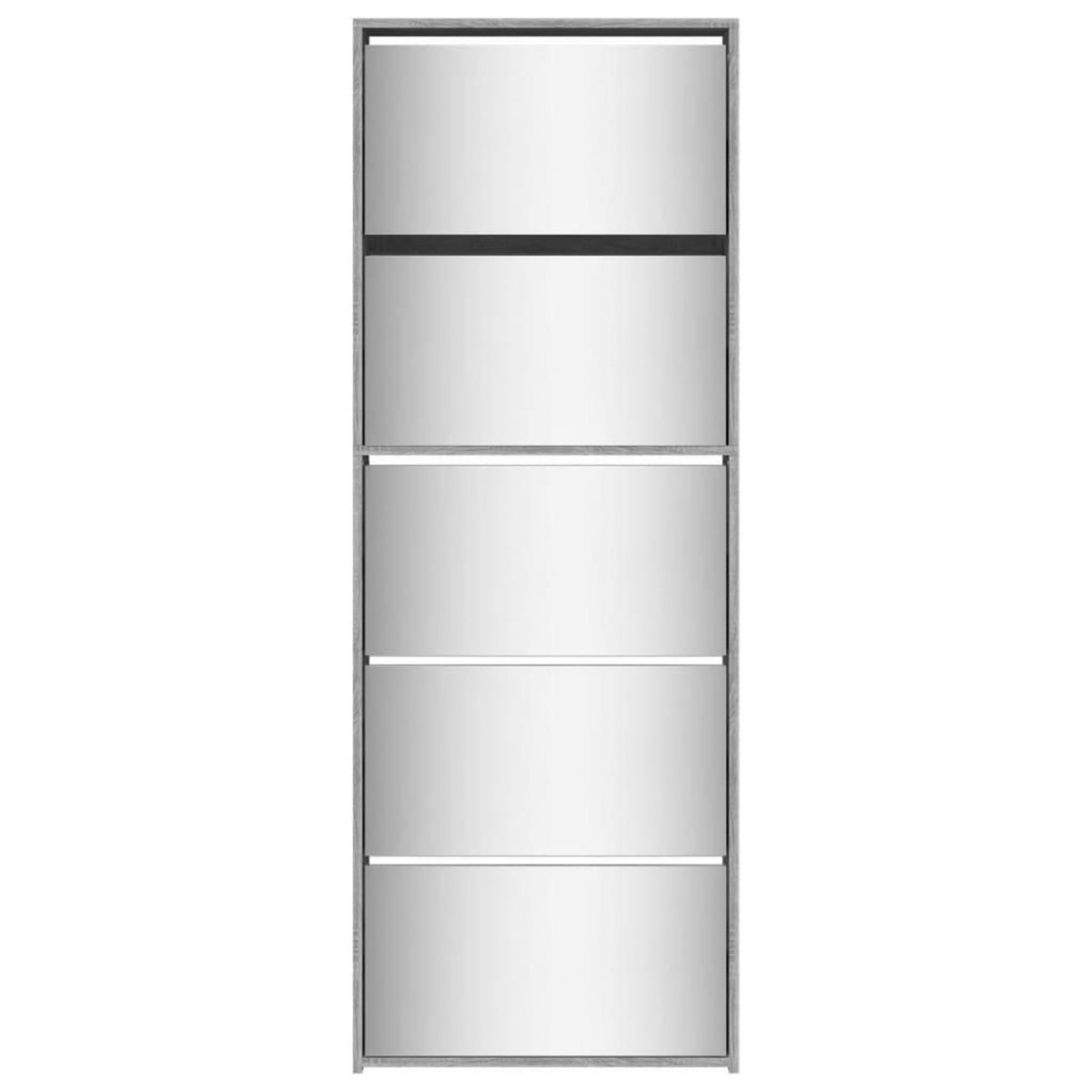 VIDAXL Armoire a chaussures miroir 5 niveaux sonoma gris 63x17x169,5cm