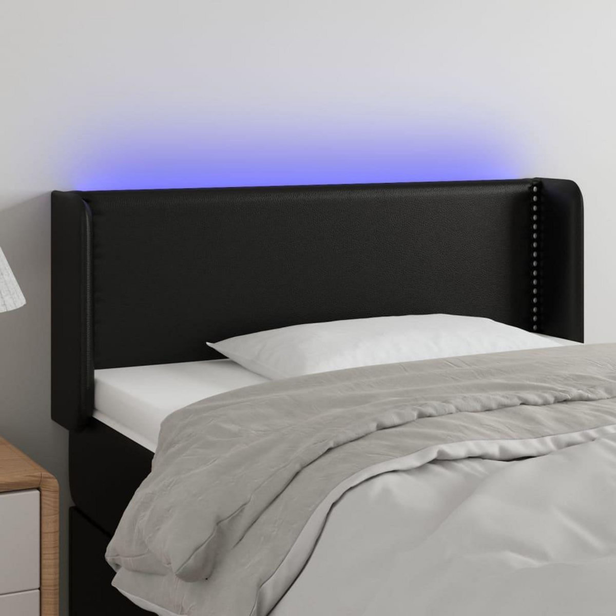 VIDAXL Tete de lit a LED Noir 93x16x78/88 cm Similicuir