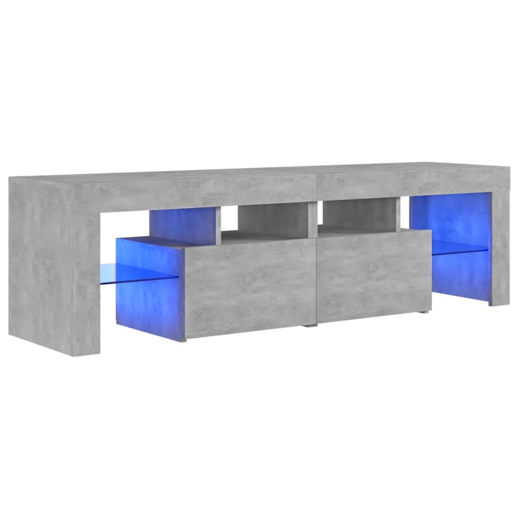 Voir la diapositive 2 : VIDAXL Meuble TV avec lumieres LED Gris beton 140x36,5x40 cm