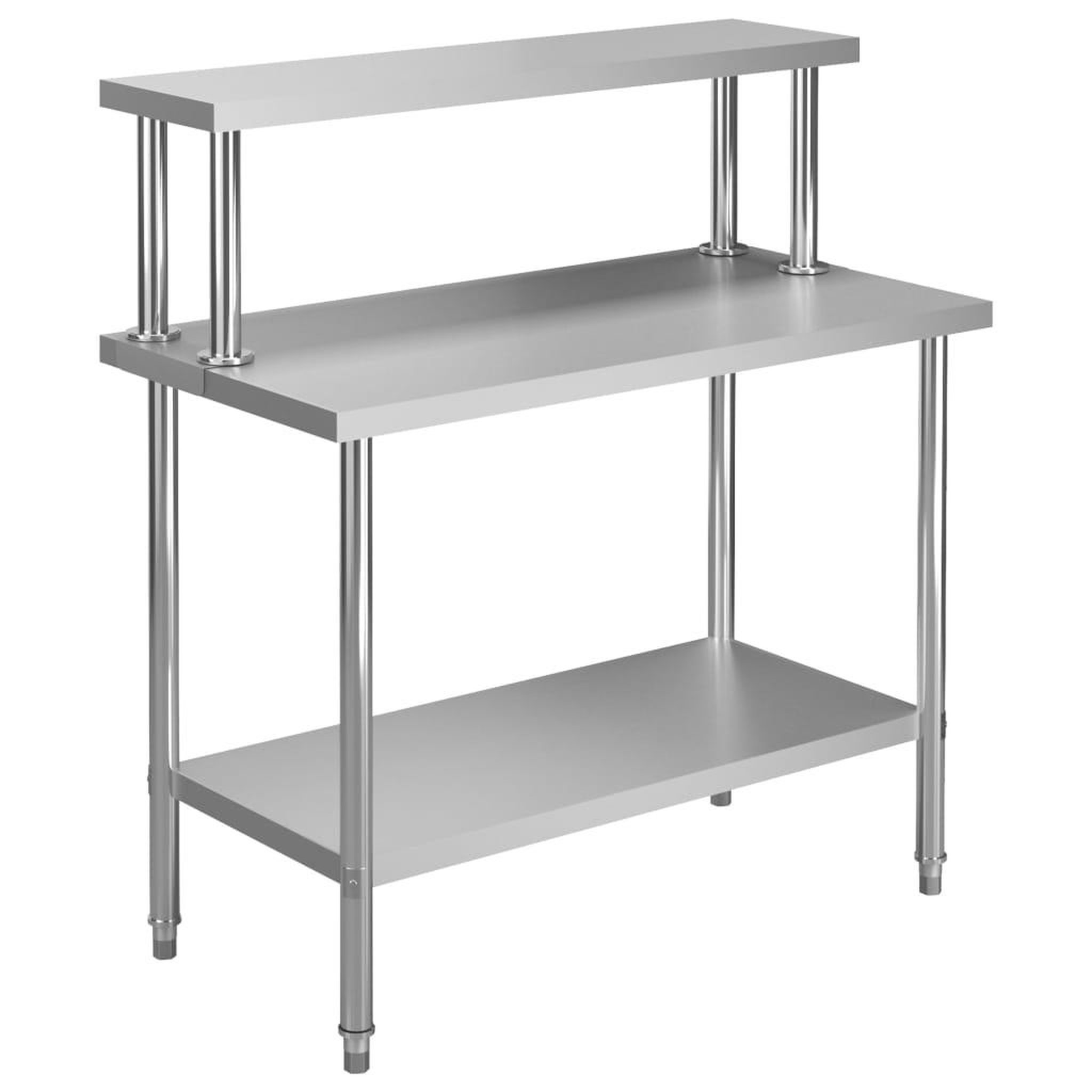 VIDAXL Table de travail de cuisine avec etagere 120x60x120 cm Inox