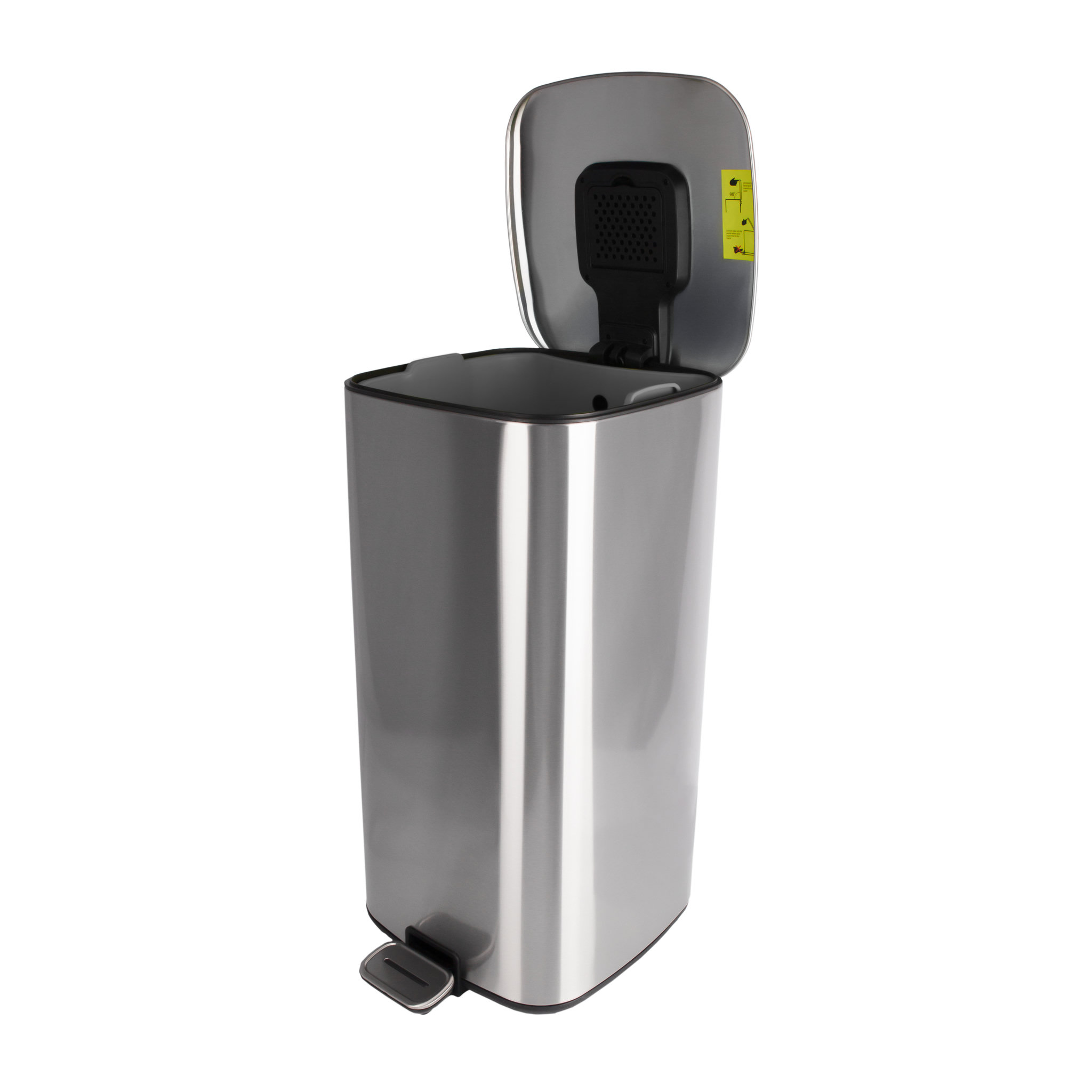 Voir la diapositive 3 : HAILO Poubelle à pédale 32L Cube Inox