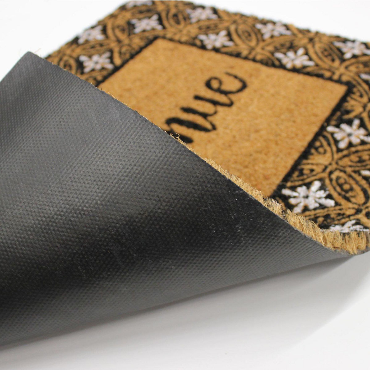 Douceur d'Intérieur Paillason en fibre de coco Bienvenue - 60 x 40 Cm - Marron et noir