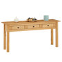 Voir la diapositive 1 : IDIMEX Table console CANCUN meuble d'appoint en bois avec 3 tiroirs, en pin massif finition teintée/cirée