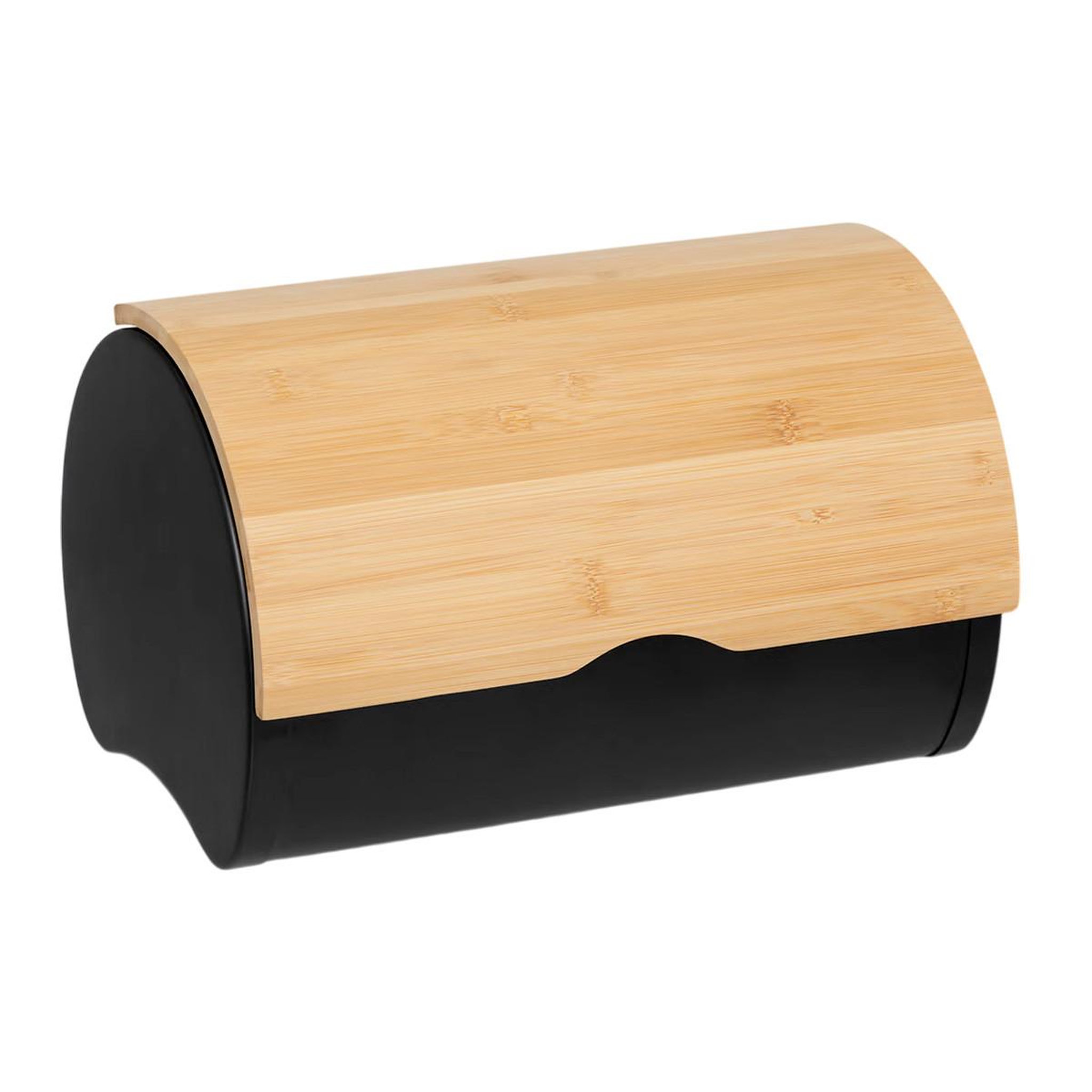 FIVE Boîte à pain en métal  bambou  32cm noir & naturel