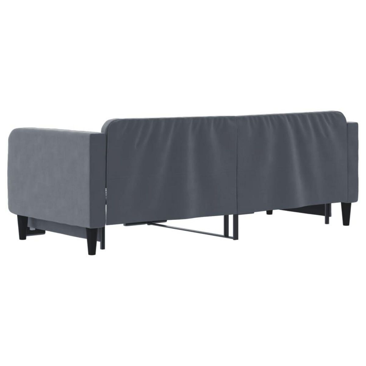 VIDAXL Lit de jour avec gigogne sans matelas gris fonce 90x200 cm