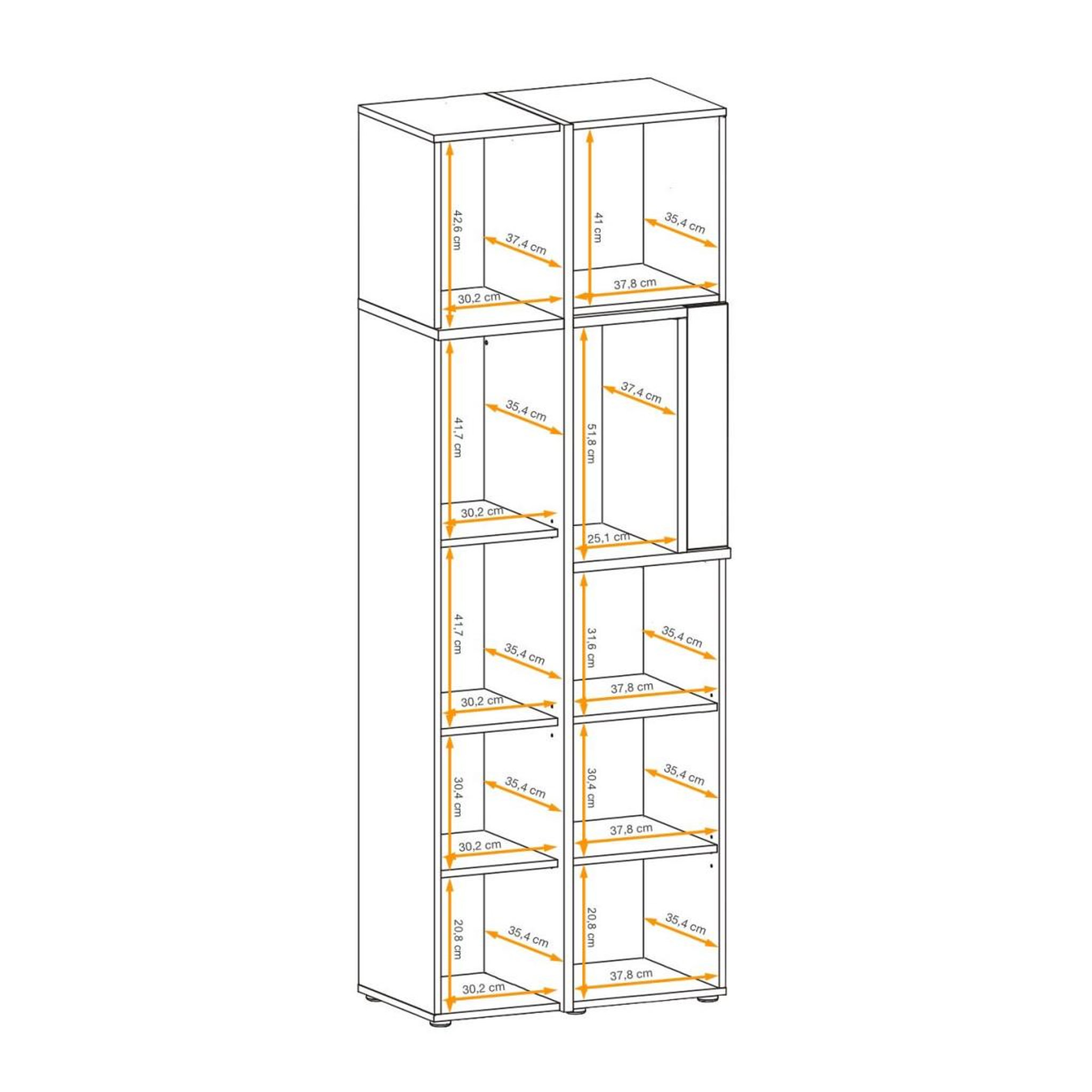 Voir la diapositive 5 : Paris Prix Bibliothèque design led  cross  195cm blanc