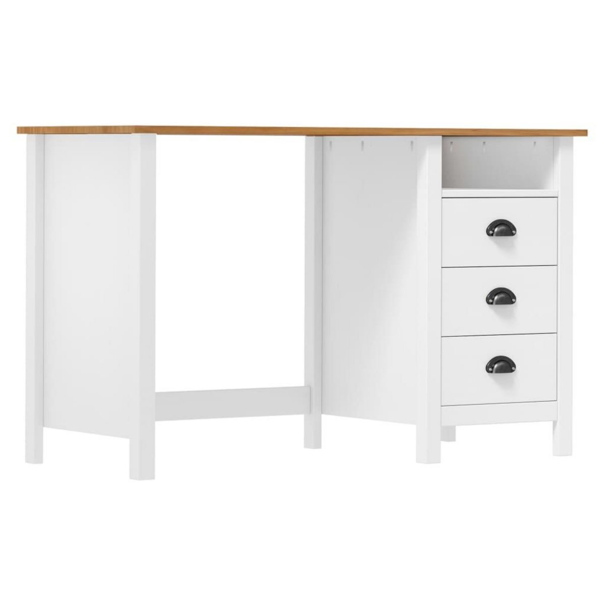 VIDAXL Bureau Hill avec 3 tiroirs 120x50x74 cm Pin solide