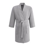 Sensei Maison Peignoir court femme nid d'Abeille col piqué SPA. Coloris disponibles : Blanc, Bleu, Vert