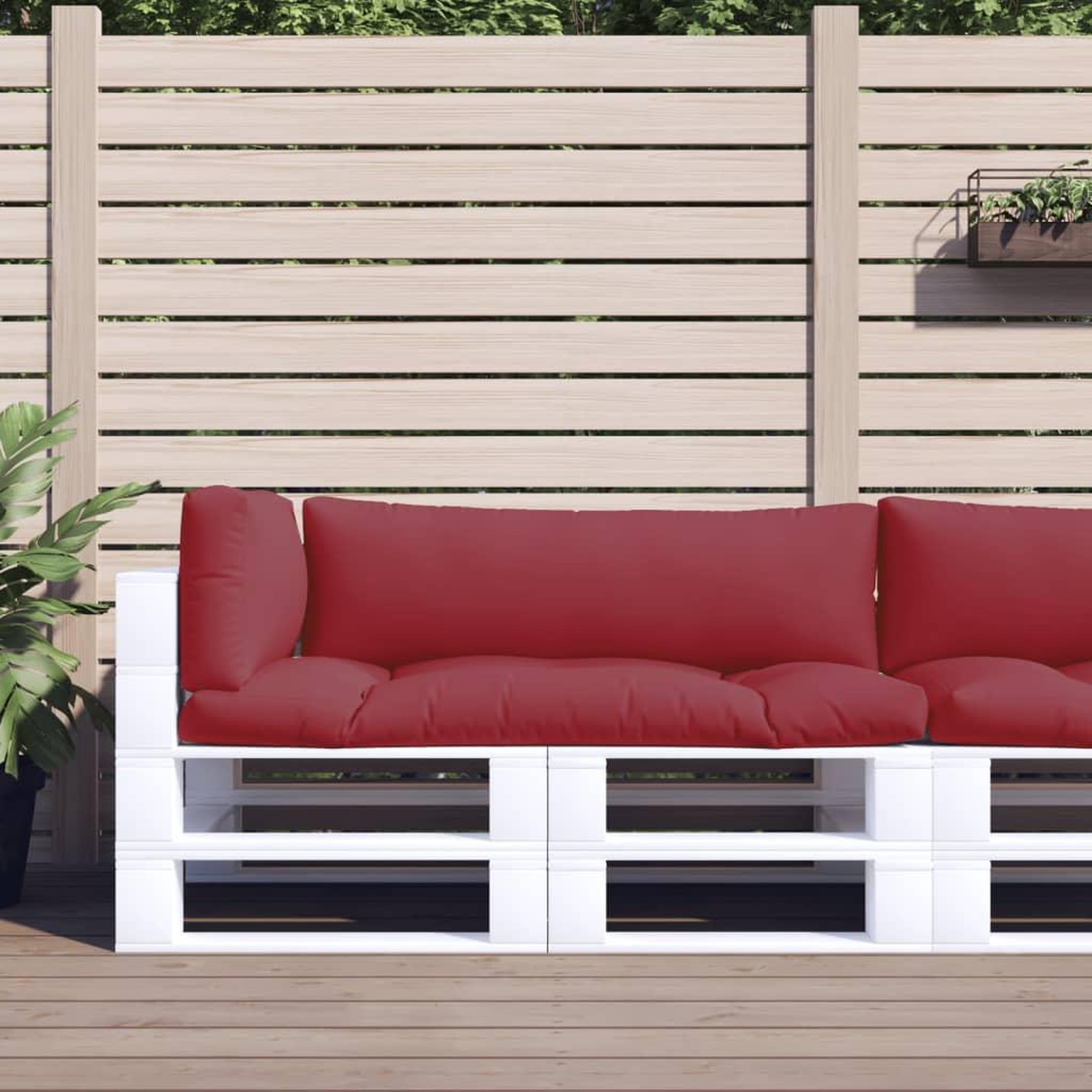 Voir la diapositive 1 : VIDAXL Coussins de palette lot de 3 rouge tissu