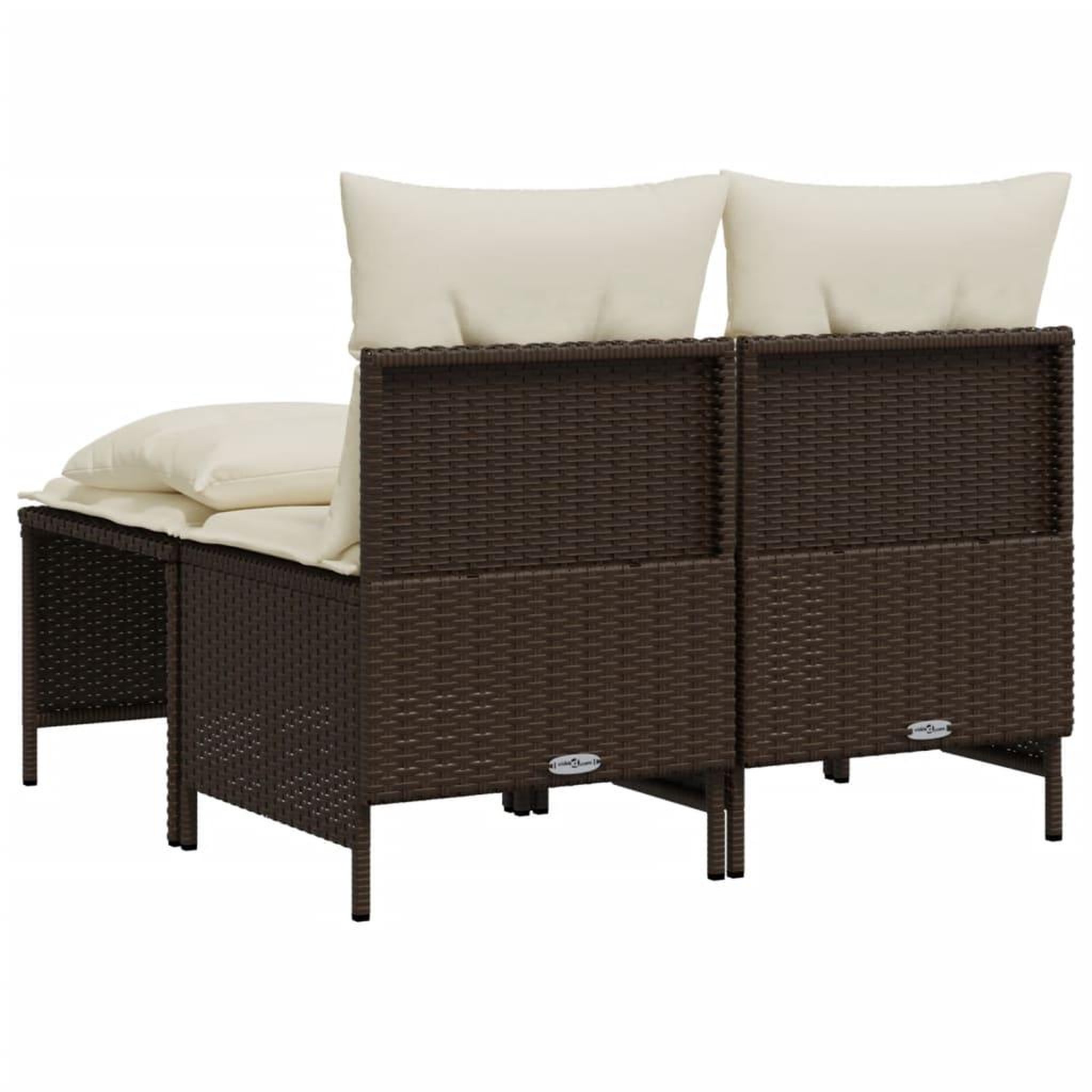 Voir la diapositive 5 : VIDAXL Salon de jardin 4 pcs avec coussins marron resine tressee