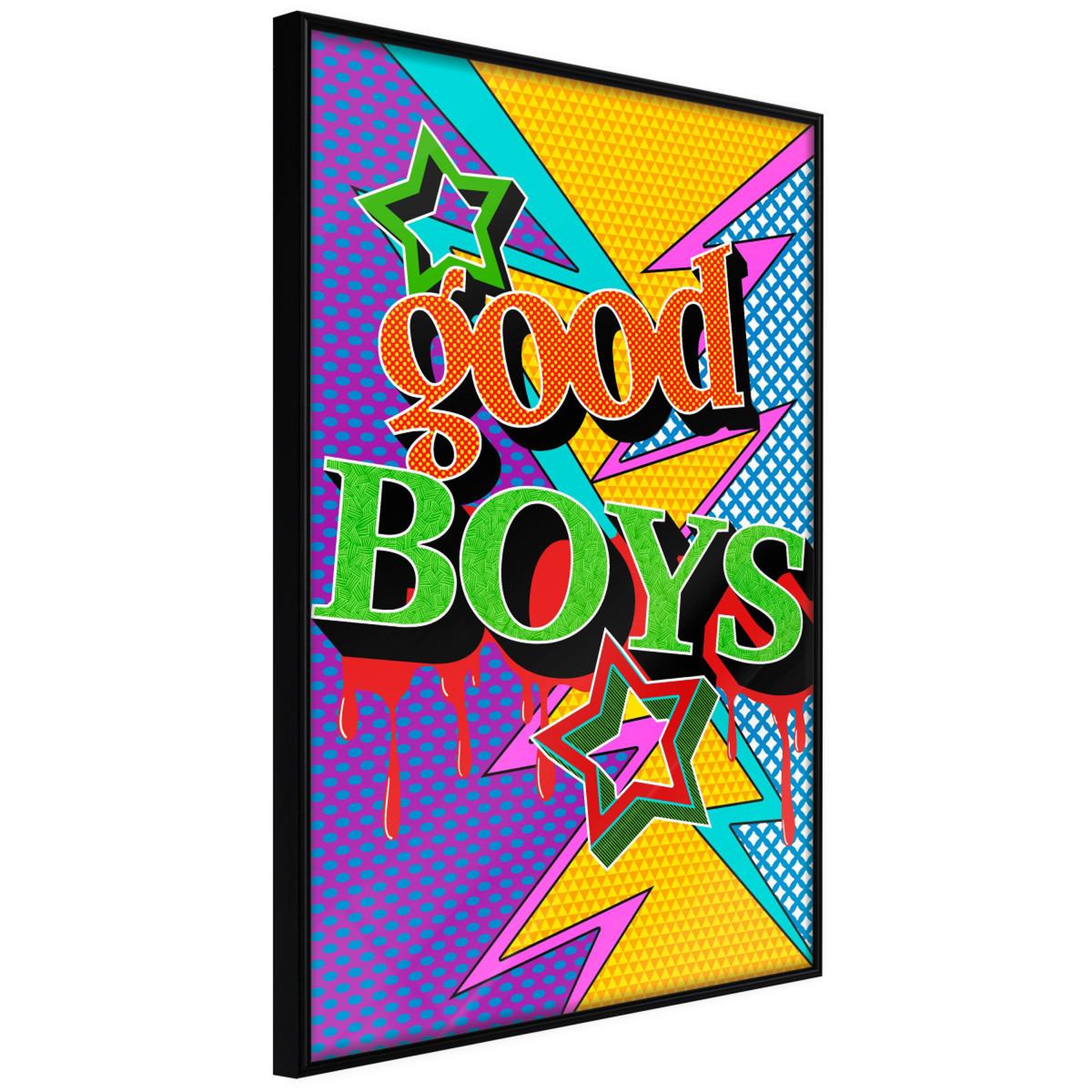 Paris Prix Affiche murale encadrée  good boys. Coloris disponibles : Jaune, Noir