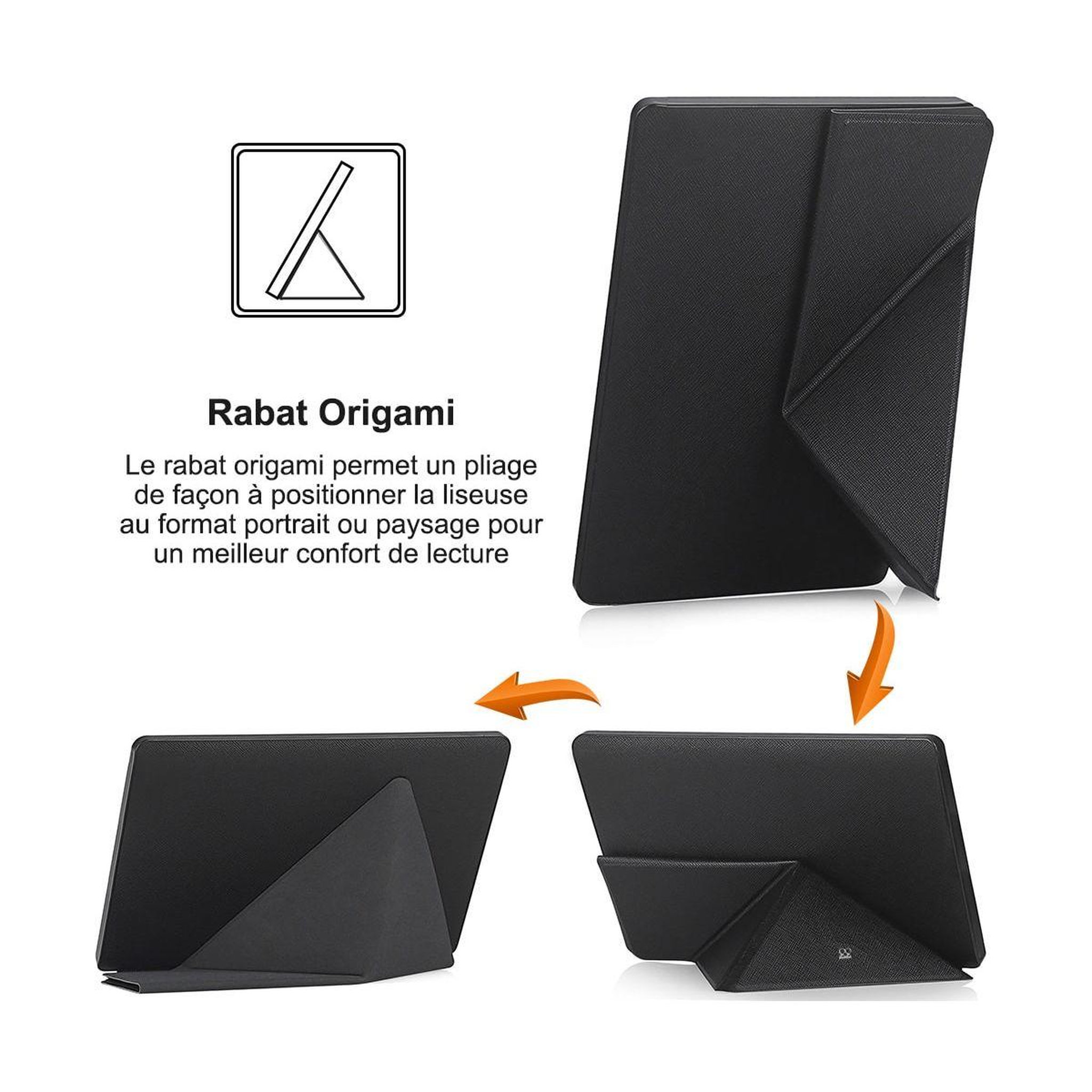 Voir la diapositive 3 : IBROZ Etui origami kindle paperwhite 2021 noir