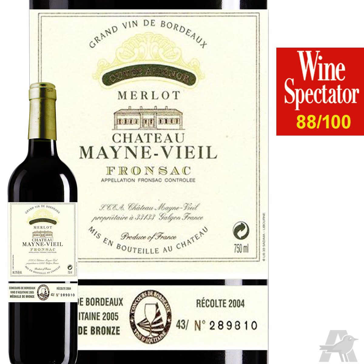 Château Mayne-Vieil Fronsac Cuvée Aliénor Rouge 2008
