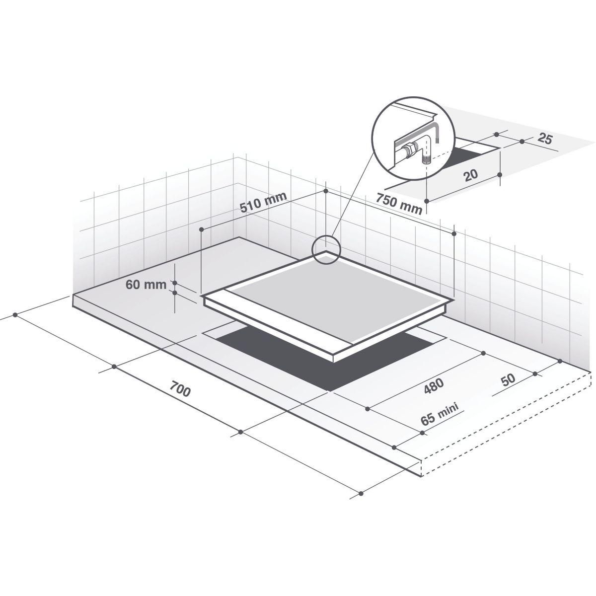 De Dietrich Plaque gaz DPG4750B