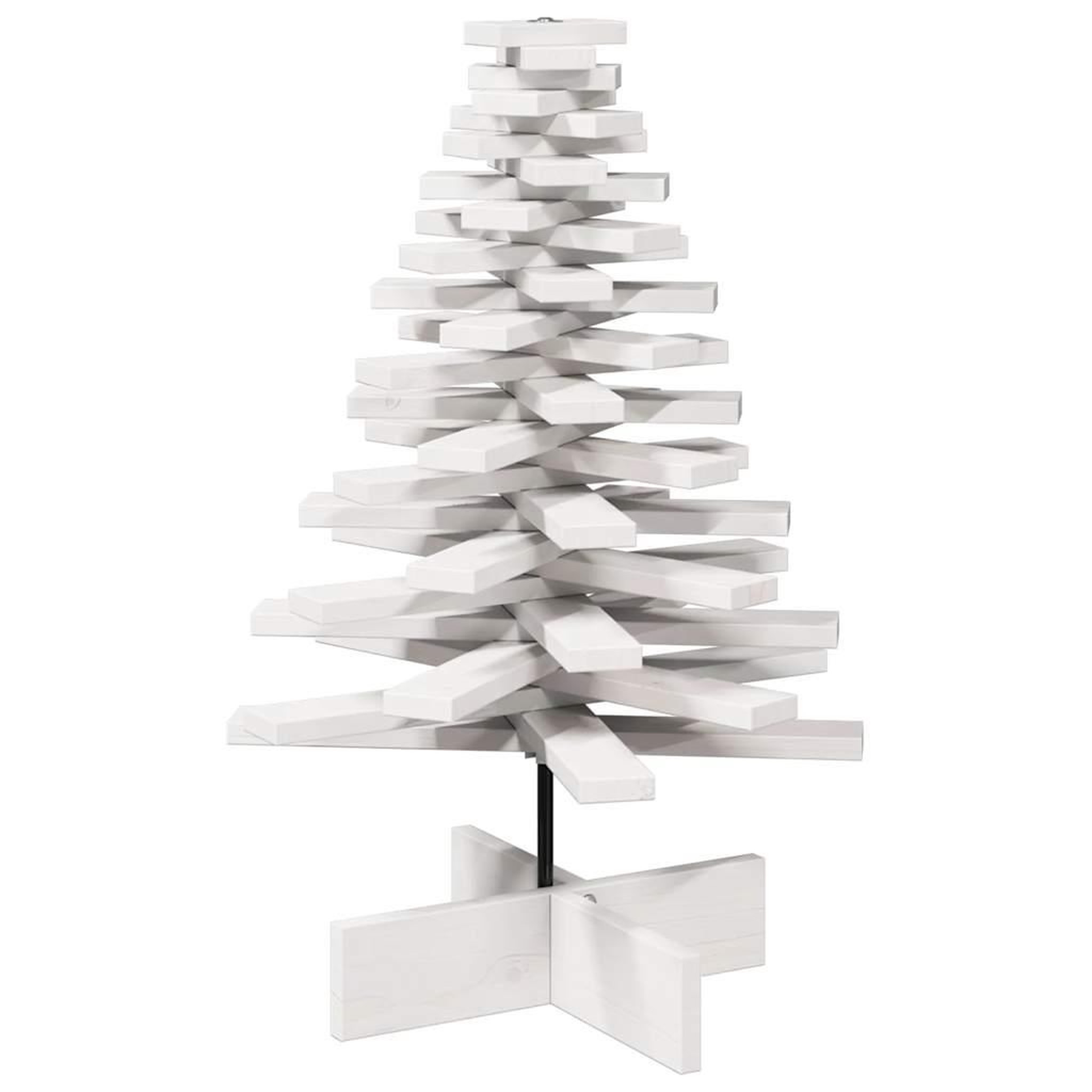 Voir la diapositive 2 : VIDAXL Arbre de Noël en bois pour decoration blanc 80 cm pin massif