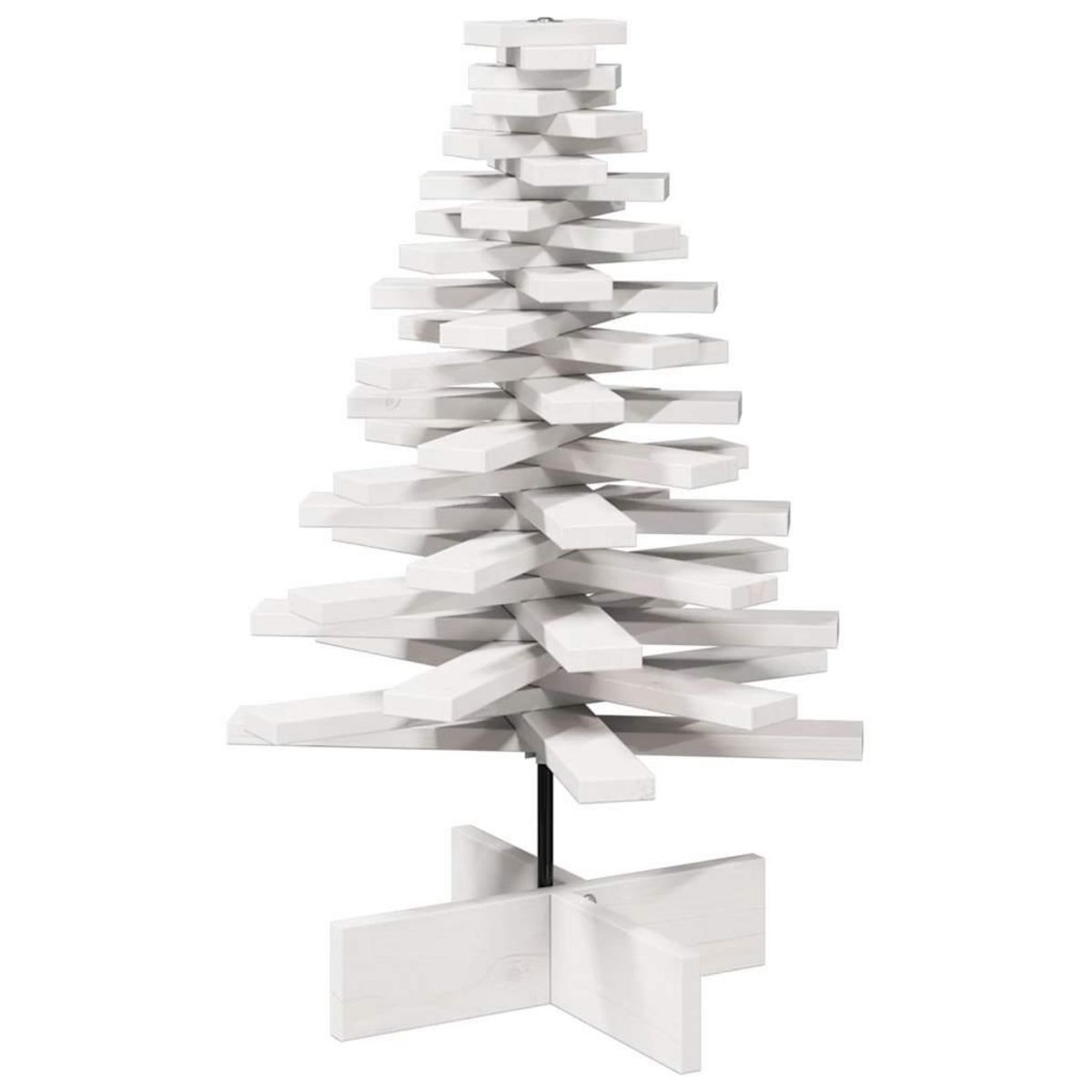 VIDAXL Arbre de Noël en bois pour decoration blanc 80 cm pin massif