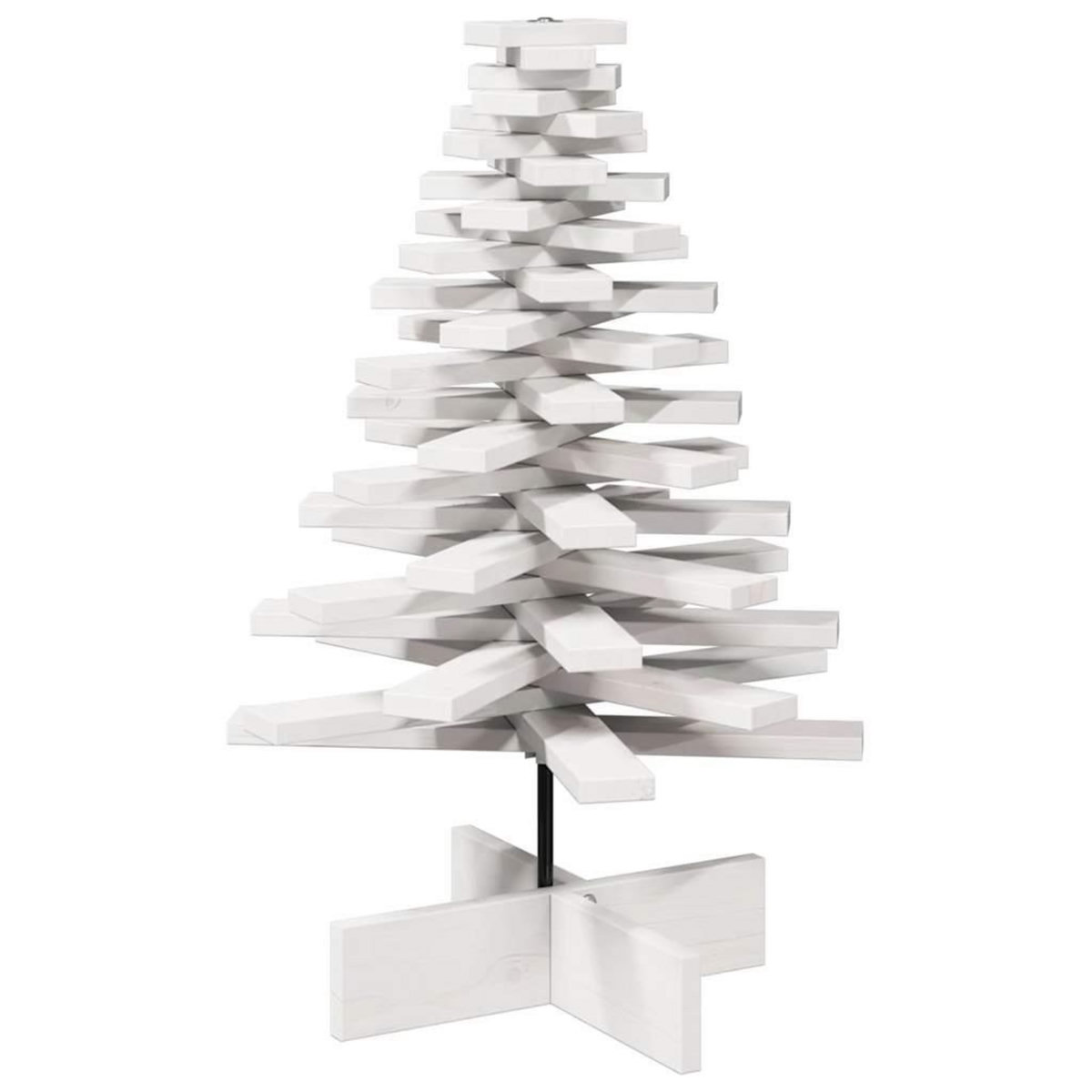 VIDAXL Arbre de Noël en bois pour decoration blanc 80 cm pin massif