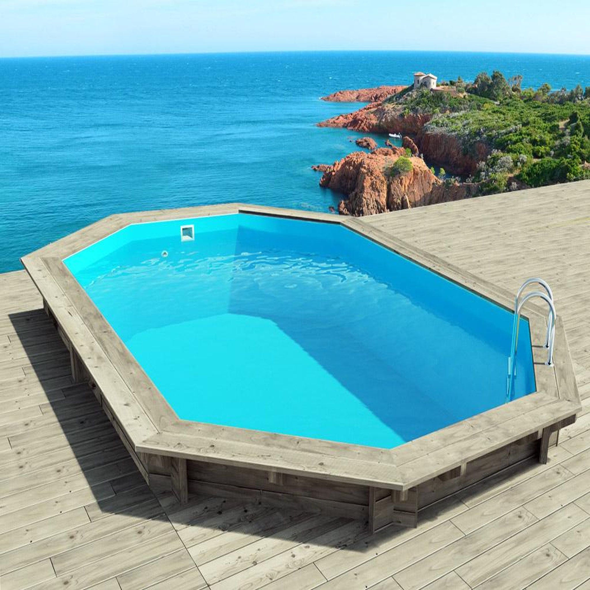 Voir la diapositive 1 : Habitat et Jardin Piscine bois   Cancun   - 6.53 x 4.41 x 1.45 m