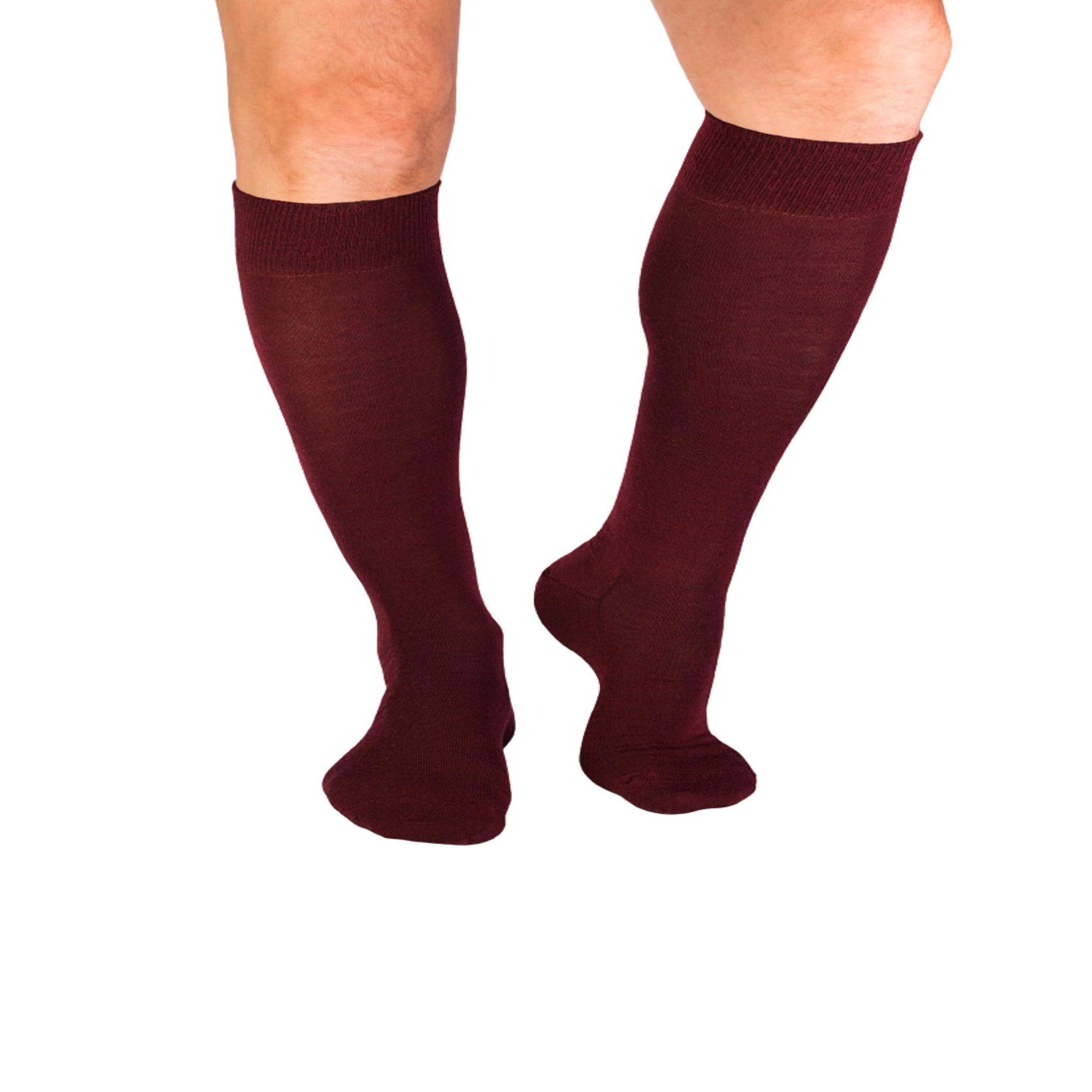 Voir la diapositive 3 : PIRIN HILL Chaussettes haut-mollet laine mérinos & coton bordeaux