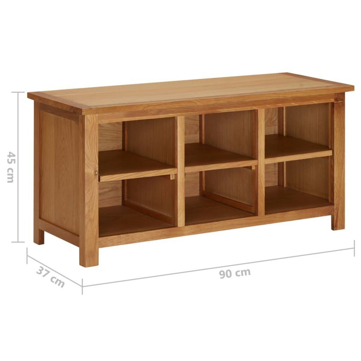 VIDAXL Etagere a chaussures 90x37x45 cm Bois de chene solide