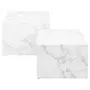 LISA DESIGN Pueblo - lot de deux tables basses - effet marbre blanc - 58 et 50 cm - blanc