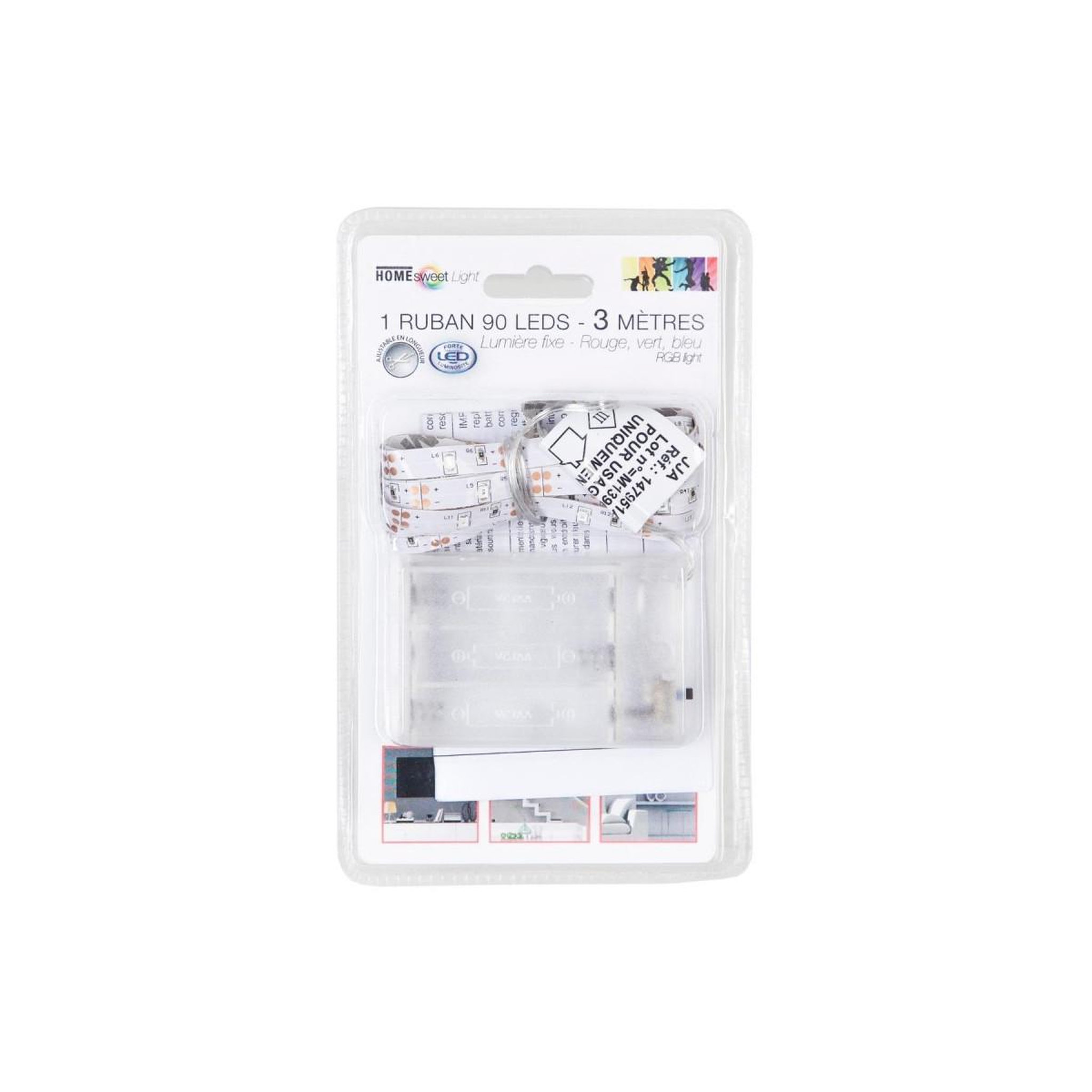 Voir la diapositive 3 : Home sweet lights Ruban led à piles 300cm multicolore