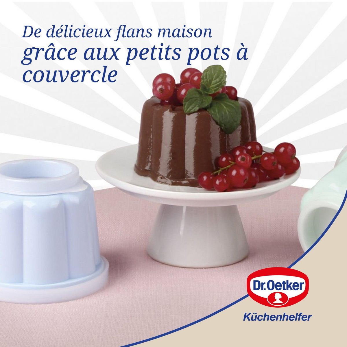 DR.OETKER Lot de 6 moules à flans avec couvercle 6,3 x 7,5 cm Dr. Oetker Rétro