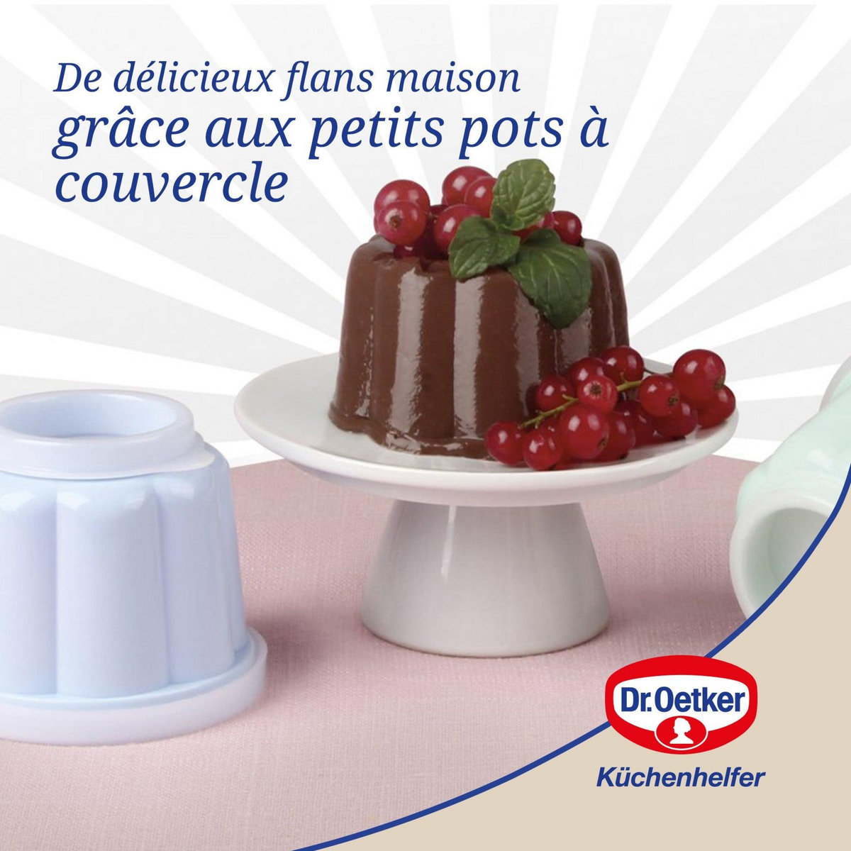DR.OETKER Lot de 6 moules à flans avec couvercle 6,3 x 7,5 cm Dr. Oetker Rétro