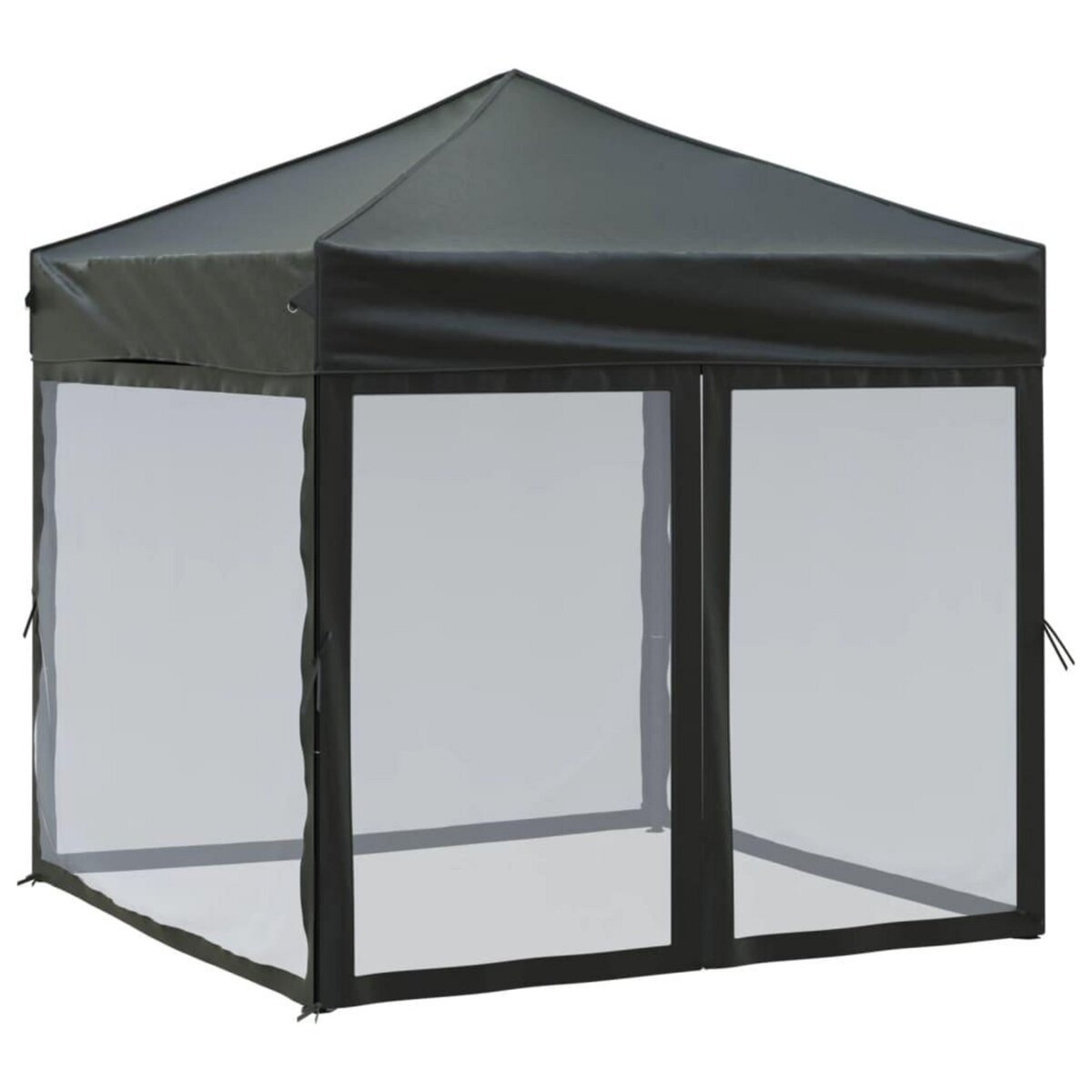 VIDAXL Tente de reception pliable avec parois Noir 2x2 m