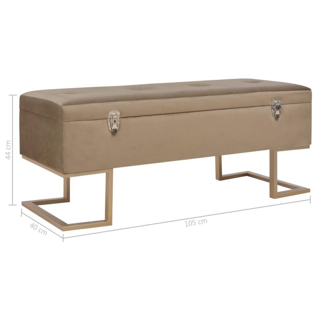VIDAXL Banc avec compartiment de rangement 105 cm Beige Velours