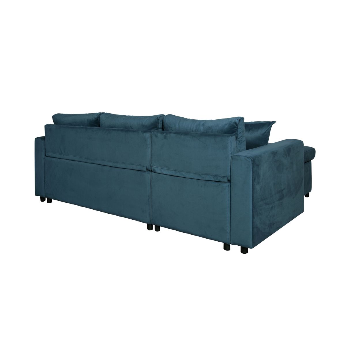 Canapé d'angle réversible convertible avec coffre en tissu ou velours GERALDINE 