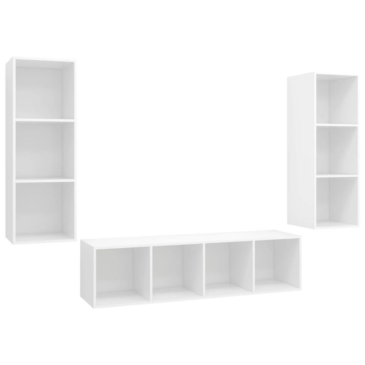VIDAXL Ensemble de meuble TV 3 pcs Blanc Bois d'ingenierie