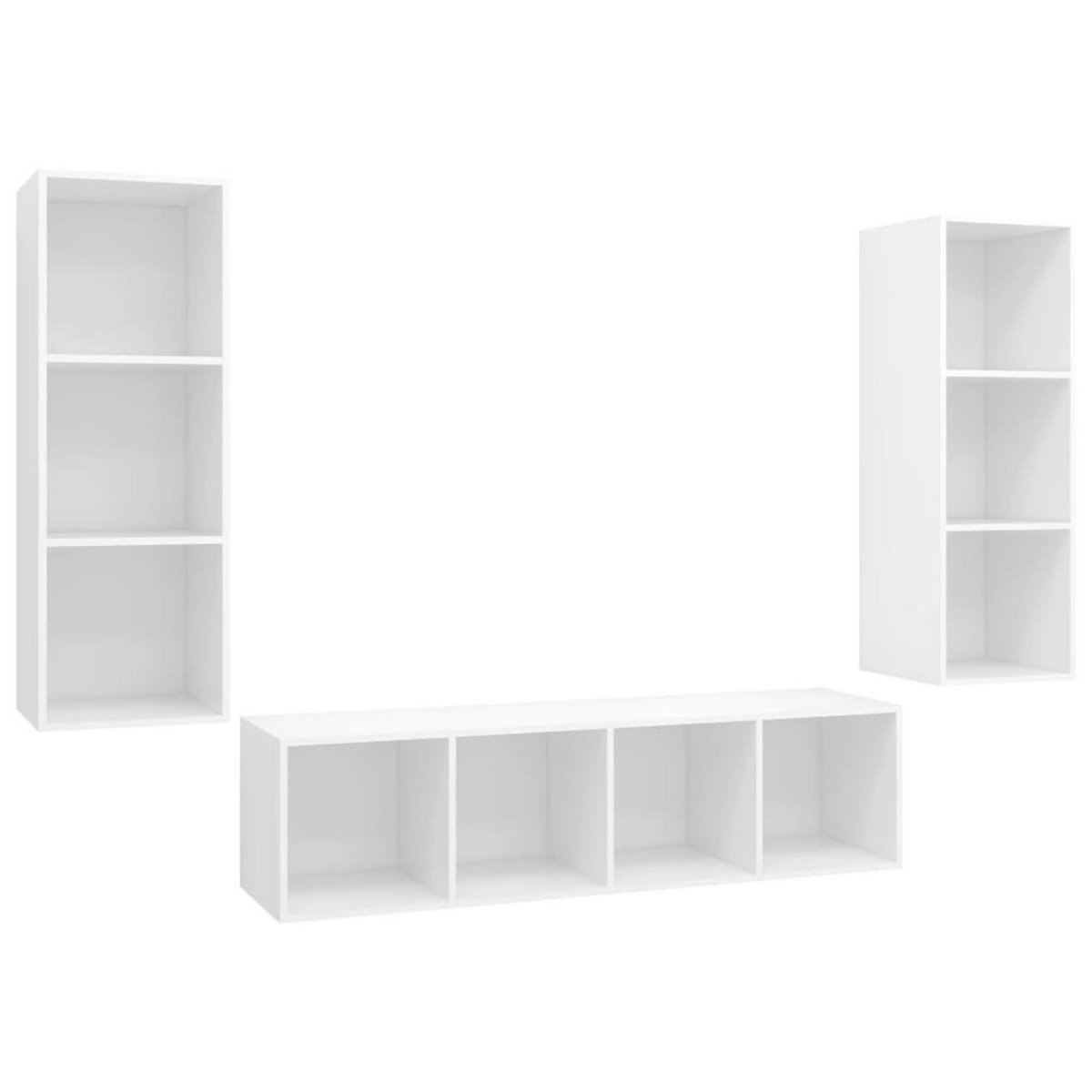 VIDAXL Ensemble de meuble TV 3 pcs Blanc Bois d'ingenierie